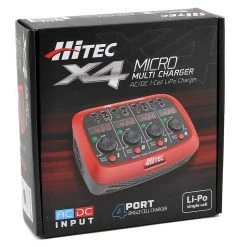 Hitec X4 Micro AC/DC 1-Cell 4-Port LiPo Charger -Hitec And Tekin Sales 2022 hrc44212 3