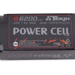 Tekin Power Cell 2S Hard Case Shorty 120C Graphene LiPo Battery (7.6V/6200mAh) w/5mm Bullets