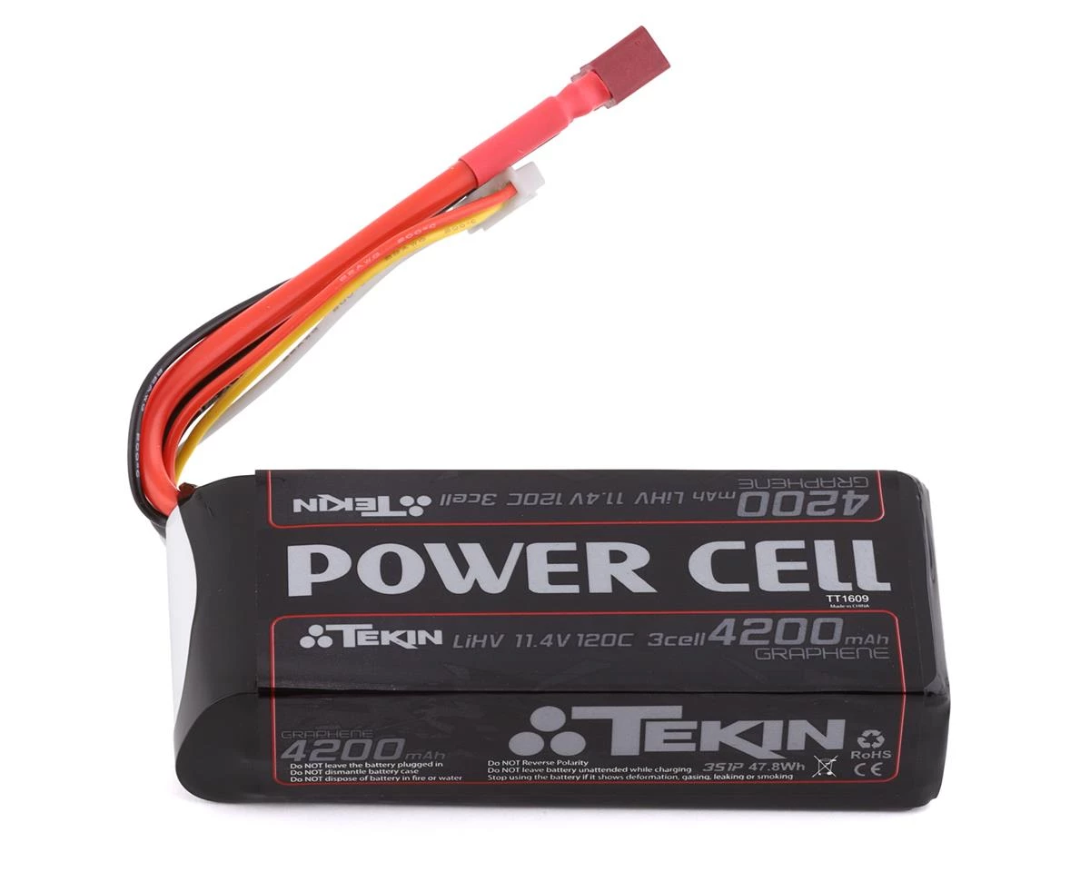 Tekin Power Cell 3S 120C Graphene LiPo Battery (11.1V/4200mAh) w/T-Style Connector 2 Tekin Power Cell 3S 120C Graphene LiPo Battery (11.1V/4200mAh) w/T-Style Connector
